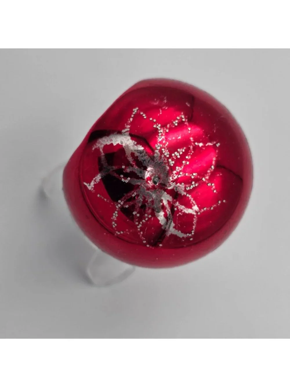 Reflector Indent Glass Ornament Ball Blue Red Christmas 2.5